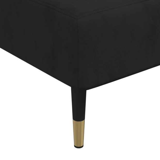 L-shaped Sofa Black 279x140x70 cm Velvet