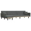 L-shaped Sofa Bed Dark Grey 275x140x70 cm Fabric