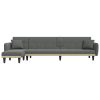 L-shaped Sofa Bed Dark Grey 275x140x70 cm Fabric