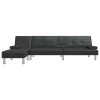 L-shaped Sofa Bed Black 255x140x70 cm Faux Leather