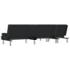 L-shaped Sofa Bed Black 255x140x70 cm Faux Leather