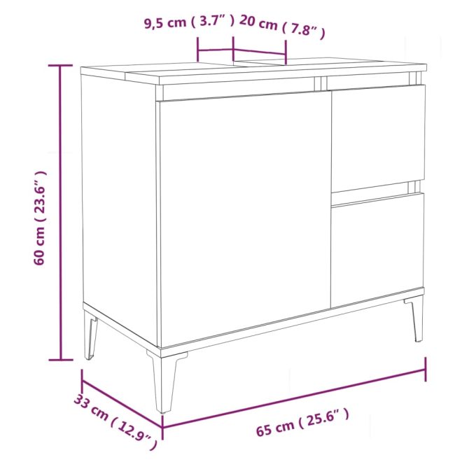 4 Piece Bathroom Furniture Set Engineered Wood – White