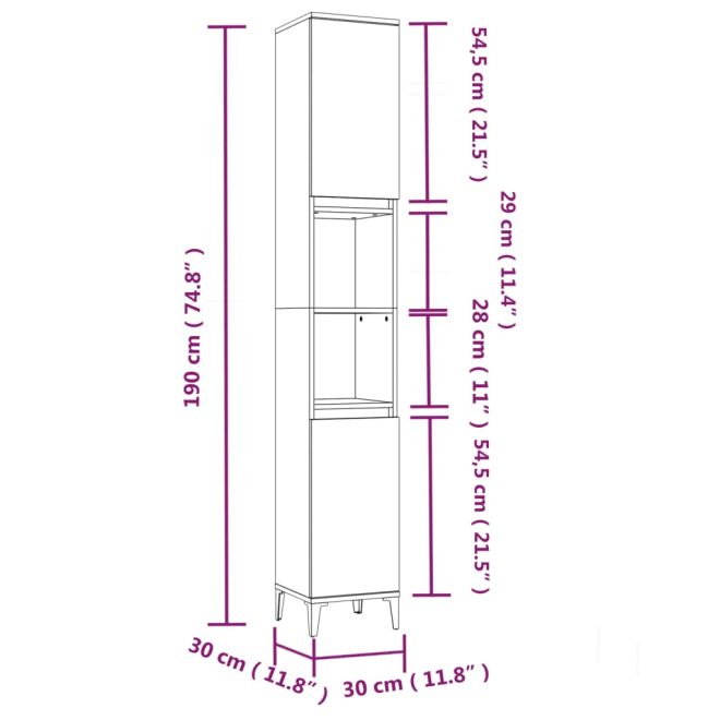 4 Piece Bathroom Furniture Set Engineered Wood – White