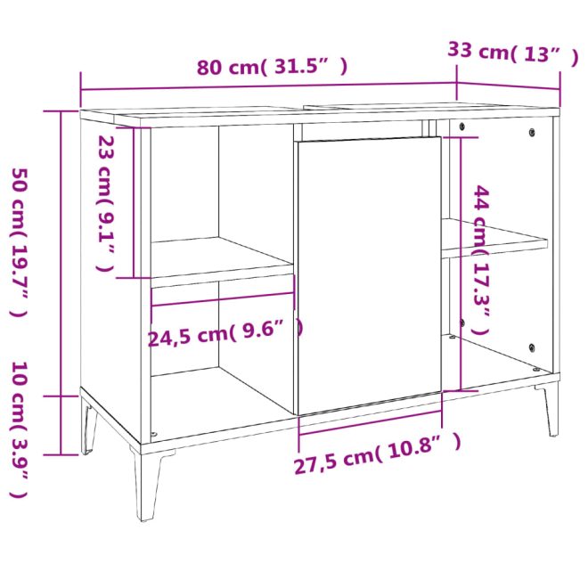 2 Piece Bathroom Furniture Set Engineered Wood – White