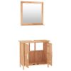 Bathroom Furniture Set Solid Wood Walnut – Mirror + Sink Cabinet