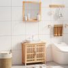 Bathroom Furniture Set Solid Wood Walnut – Mirror + Sink Cabinet