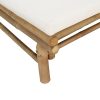 Garden Bench with Cushions Bamboo – Cream, Bench