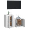 2 Piece TV Cabinet Set Engineered Wood – White