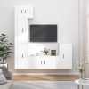 5 Piece TV Cabinet Set Engineered Wood – White