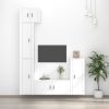 5 Piece TV Cabinet Set Engineered Wood – White