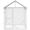 Outdoor Dog Kennel with Roof Silver 2x2x2.5 m Galvanised Steel