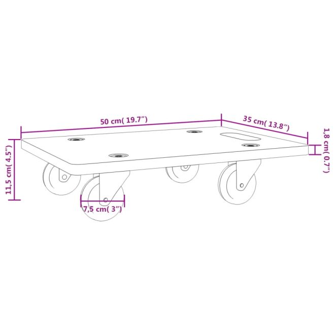 Dolly Trolleys 2 pcs Rectangular – 50x35x11.5 cm