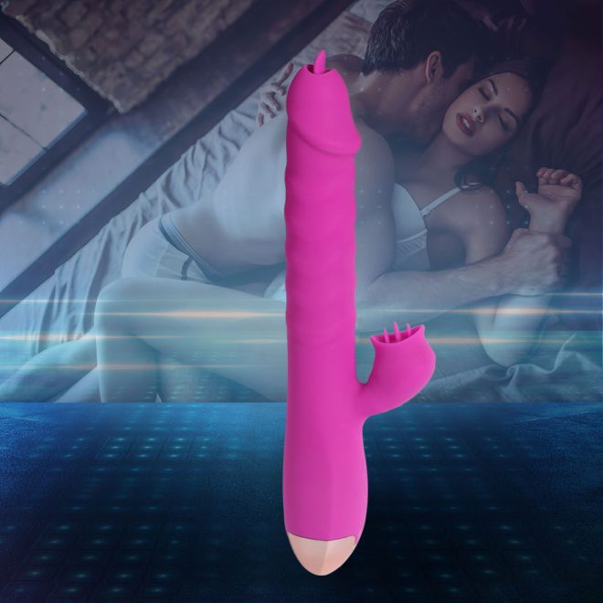 Rabbit Vibrator Licking Tongue G-Spot Dildo Clit Thrusting Sex Toy Anal Adult