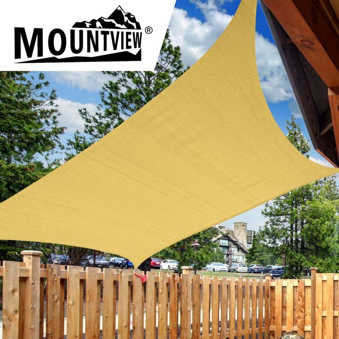 Sun Shade Sail Cloth Canopy Outdoor Awning Rectangle 5x3M – Sand