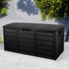 290L Outdoor Storage Box Garden Lockable Toys Tools Container Waterproof Indoor – Black