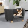 Pet Sofa Bed Dog Warm Soft Lounge Couch Soft Removable Cushion Chair Seat – Grey