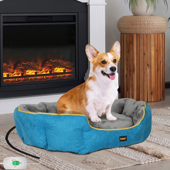 Electric Pet Heater Bed Heated Mat Cat Dog Heat Blanket Removable Cover S