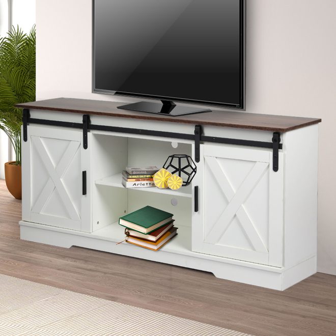 Orangeburg TV Cabinet Entertainment Unit Stand Wooden Table Sliding Barn Door