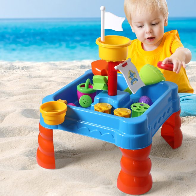 21pc Kids Sand Water Activity Play Table Child Fun Outdoor Sandpit Toys Set