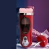 Male Vibrating Masturbation Cup Vagina Suction Licking Cup Masturbator Sex Toy Red