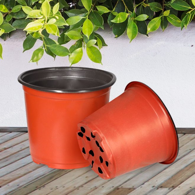 100X Plastic Plant Pots Flowers Garden Nursery Seeding Growing Container – 18 x 12.5 x 15 cm