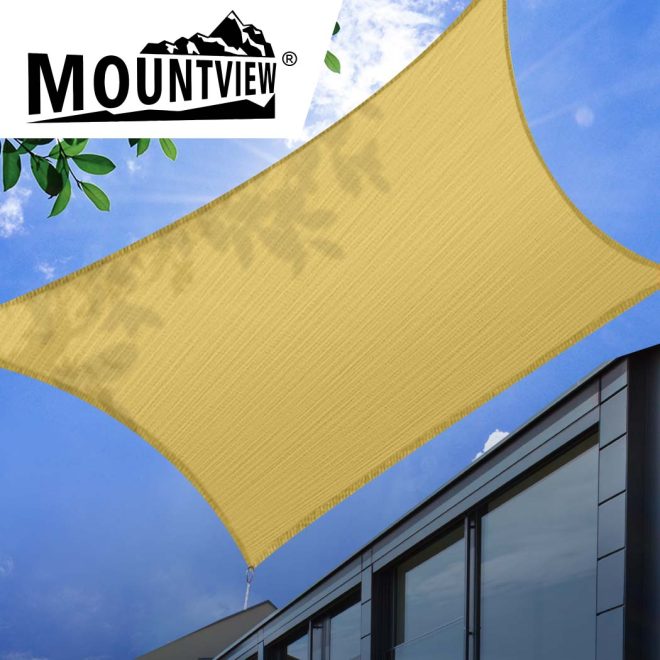 Sun Shade Sail Cloth Canopy Outdoor Awning Rectangle 5x3M – Sand