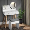 Dressing Table Stool LED Mirror Jewellery Cabinet Makeup Storage 3 Colour