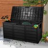 290L Outdoor Storage Box Garden Lockable Toys Tools Container Waterproof Indoor – Black