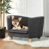 Pet Sofa Bed Dog Warm Soft Lounge Couch Soft Removable Cushion Chair Seat – Grey