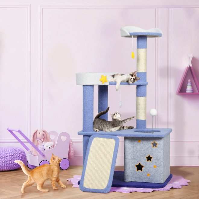 Cat Tree Kitten Furniture Condo Post Scratching Multi-Level Tower 110cm