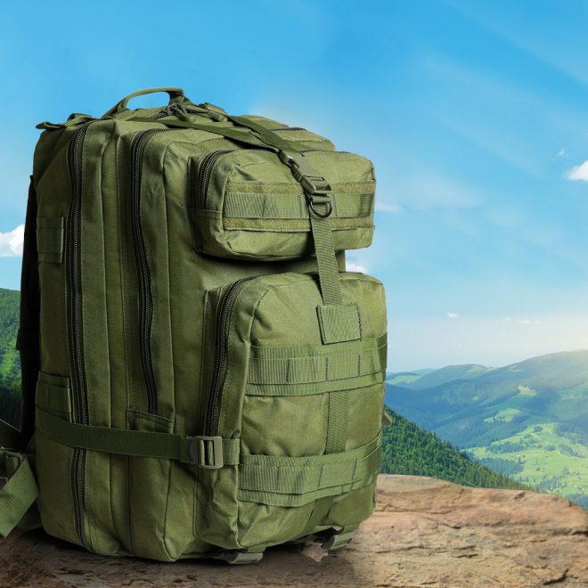 Military Tactical Backpack Rucksack Hiking Camping Outdoor Trekking Army Bag – Army Green, 40 L