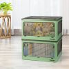 Storage Containers Stackable Lid Clothes Organiser Box 5 Side Open 28L Green