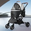 4 Wheels Pet Stroller Dog Cat Pram Carrier Travel Foldable Aluminium 50kg