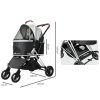 4 Wheels Pet Stroller Dog Cat Pram Carrier Travel Foldable Aluminium 50kg