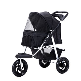 Pet Stroller Pram Dog Carrier Trailer Strollers 3 Wheels Foldable Large