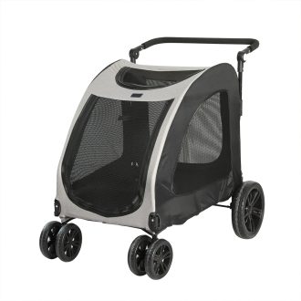 Pet Dog Stroller Pram Carrier Cat Travel Foldable 4 Wheels 50kg Capacity