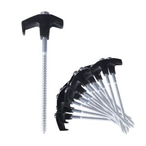 Tent Pegs Heavy Duty Screw Steel In Ground Camping Stakes Outdoor Canopy – 20