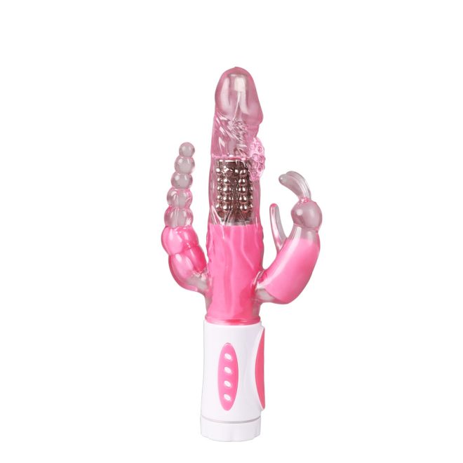 Double Rabbit Female Adult Sex Toy Vibrator G-Spot Dildo Clit Anal Massager Pink