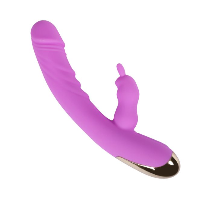 Vibrator Rabbit Double Motor G-Spot Dildo Massager Rechargeable Sex Toys Female Purple