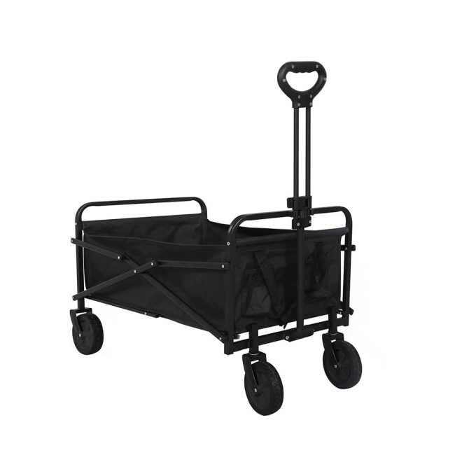 Garden Trolley Cart Foldable Picnic Wagon Outdoor Camping Trailer – Black