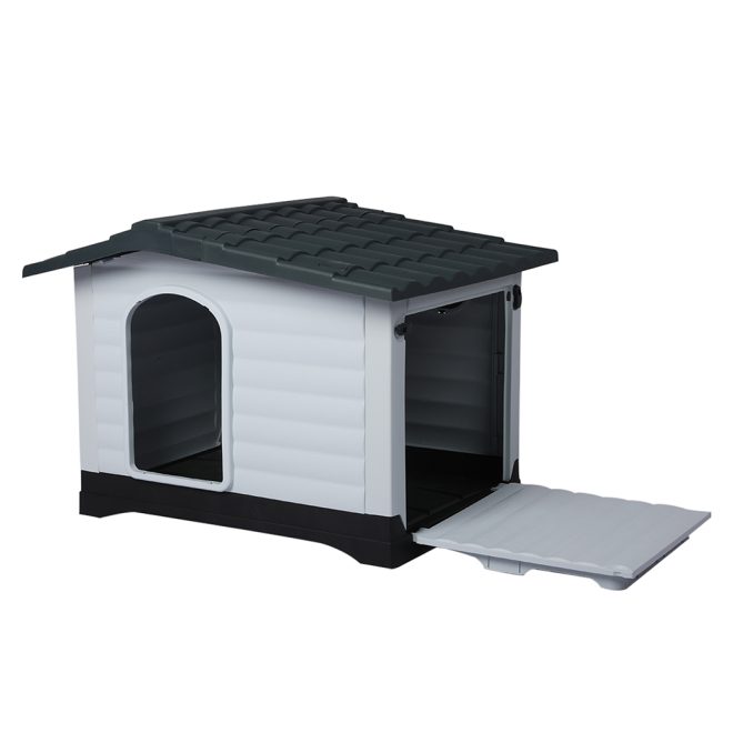 Dog Kennel Outdoor Indoor Pet Plastic Garden Large House Weatherproof Outside – 68.9 x 91.4 x 66 cm