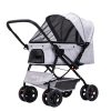 Pet Stroller Pram Dog Carrier Trailer Strollers 4 Wheels Foldable Large