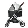 4 Wheels Pet Stroller Dog Cat Pram Carrier Travel Foldable Aluminium 50kg