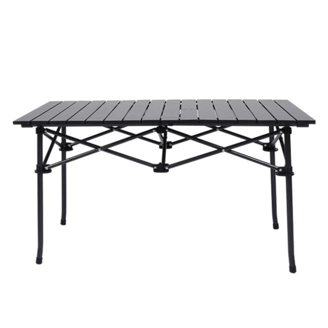 Folding Camping Table Portable Aluminium Outdoor Picnic Garden Black