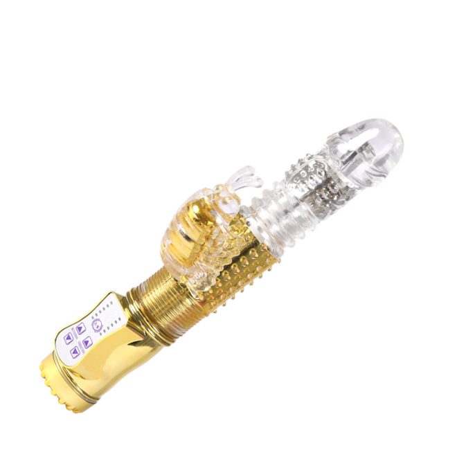 Rabbit Vibrator Dildo G-spot Multispeed Wand Massager Adult Female Sex Toy Gold