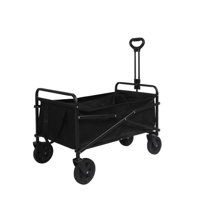 Garden Trolley Cart Foldable Picnic Wagon Outdoor Camping Trailer – Black