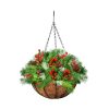 Christmas Hanging Basket Ornaments LED Lights Home Garden Porch Decor – 10 x 20 cm