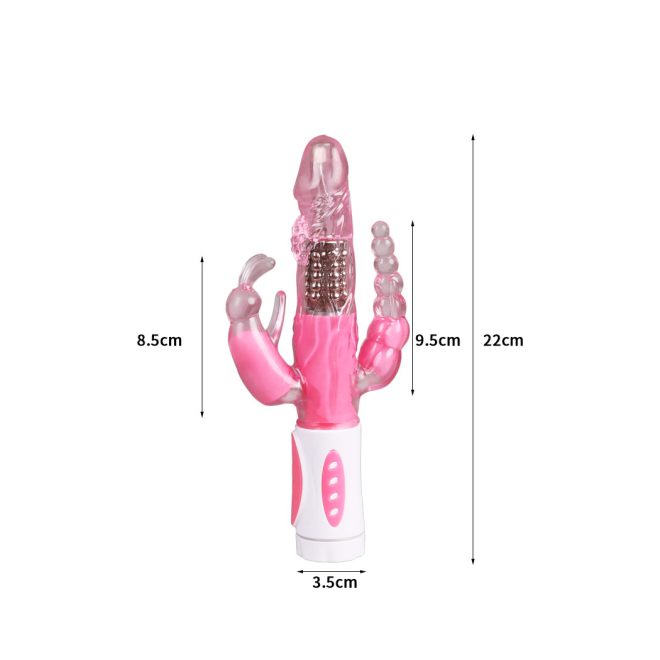 Double Rabbit Female Adult Sex Toy Vibrator G-Spot Dildo Clit Anal Massager Pink