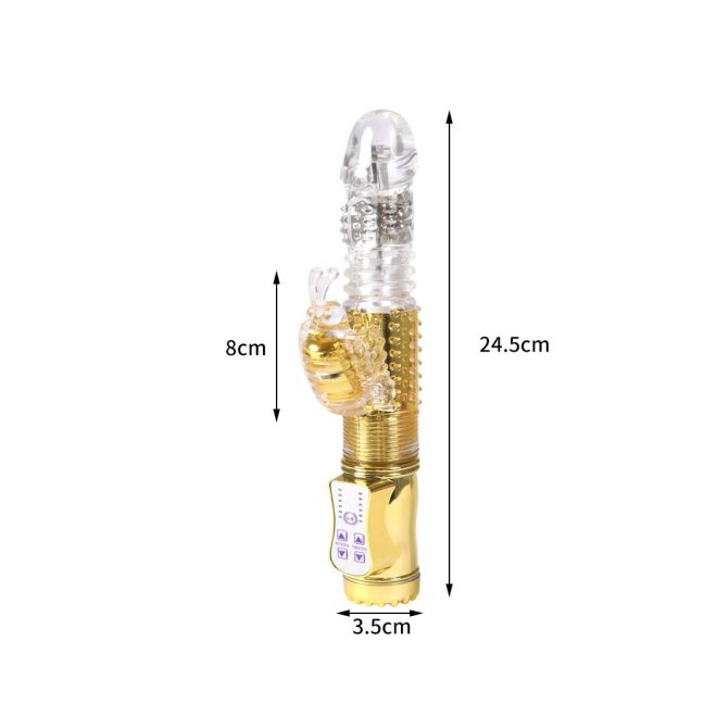 Rabbit Vibrator Dildo G-spot Multispeed Wand Massager Adult Female Sex Toy Gold