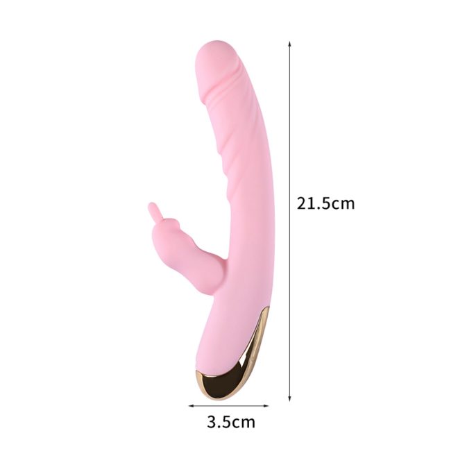 Vibrator Rabbit Double Motor G-Spot Dildo Massager Rechargeable Sex Toys Female Pink